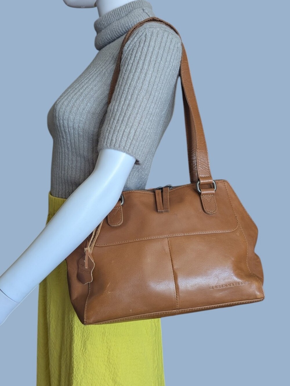 Spikes & Sparrow Genuine Leather Shoulder Bag In